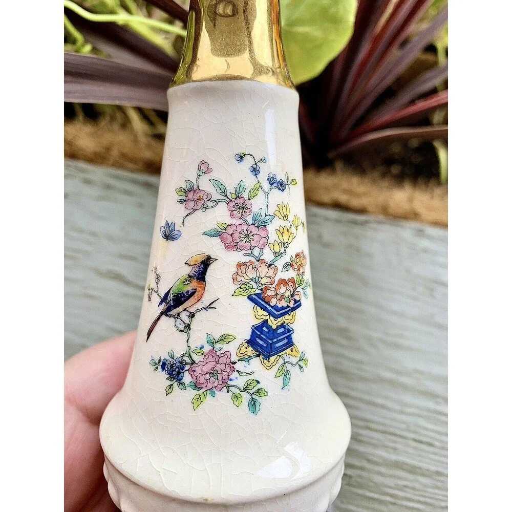 Vintage Hammersley Spode Bird Of Paradise Shakers & Tray Set Chintz Bone China